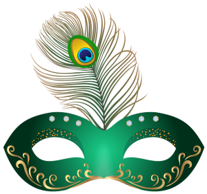 a green  carnival mask